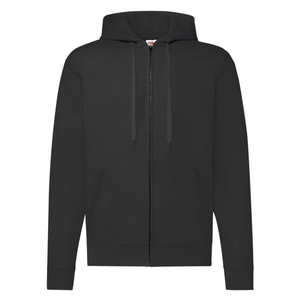 Fruit of the Loom Mens Classic Zipped Hoodie / Black